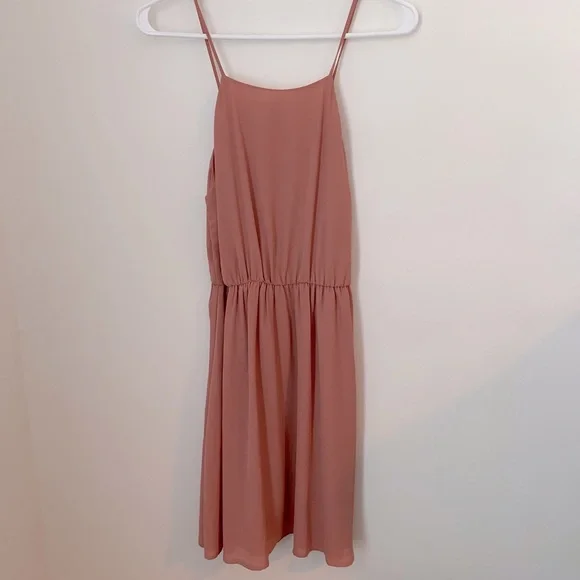Lush Dresses Nordstrom Lush Light Pink High Neck Chiffon Mini